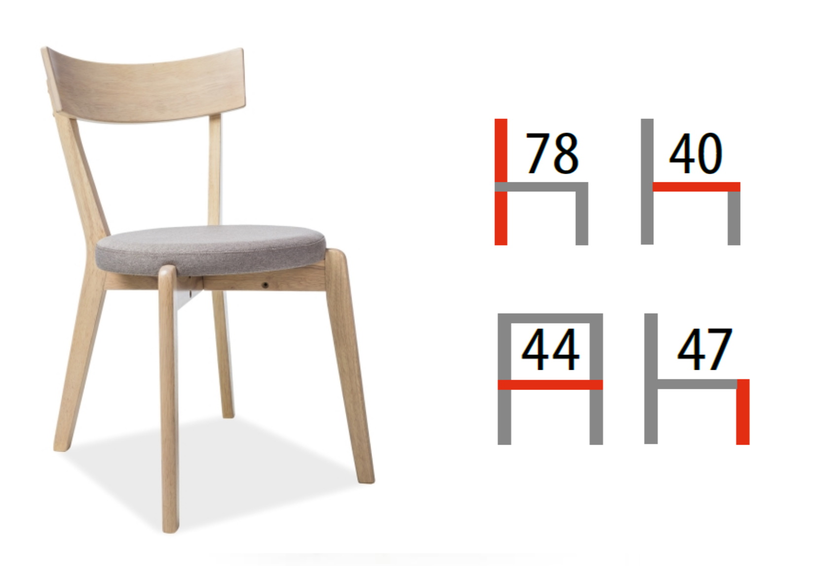 krzesło w stylu skandynawskim z drewnianymi nogami nelsoni, wymiary krzeseł nelson